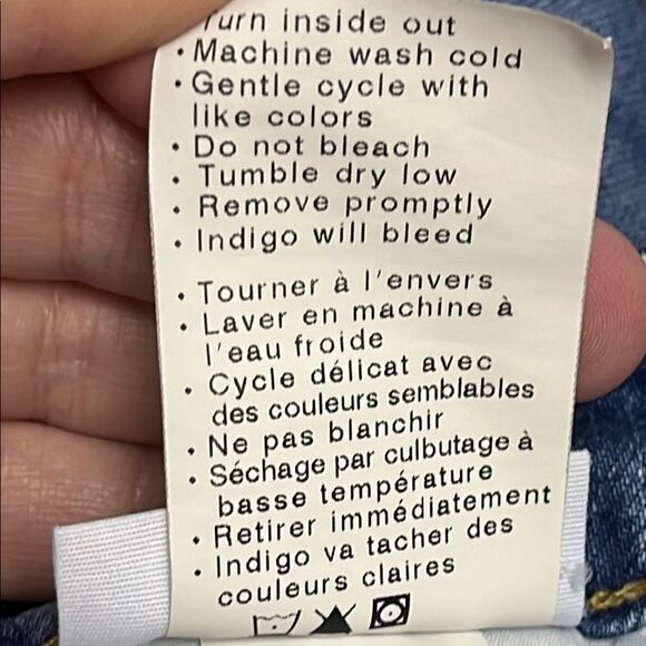 PAIGE Blue Jean Shorts Distressed Frayed Hem - Picture 14 of 14